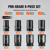 VEVOR 1" Drive Impact Socket Set, 8 Piece Deep Socket Set Metric 27-41mm, 6 Point Cr-Mo Alloy Steel for Auto Repair, Easy-to-Read Size Markings, Rugged Construction, Includes Storage Case