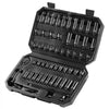 VEVOR Drive Impact Socket Set 1/4"  - 55 Piece Deep & Shallow Socket Set SAE 5/32"-9/16" and Metric 4-15mm - 6 Point CR-V Alloy Steel for Auto Repair - Easy-to-Read Size Markings - Storage Case