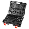 VEVOR Drive Impact Socket Set 1/2" - 65PCS Deep & Standard Socket Set SAE 3/8" to 1-1/4" and Metric 10-24mm, 6 Point CR-V & Cr-Mo Alloy Steel for Auto Repair - Easy-to-Read Size Markings, Storage Case