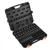 VEVOR Impact Socket Set, 3/8" Drive, 90-Piece Socket Set, 6 Point Sockets, SAE 1/4"-3/4" and Metric 6-19 mm, Easy to Identify, with Adapters, Sturdy Storage Case, Cr-Mo Alloy Steel for Vehicles Repair