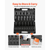 VEVOR Impact Socket Set, 1/2" 19 Piece Impact Sockets, Deep Socket, 6-Point Sockets, 1/2" Drive Set 3/8" to 1-1/2", Cr-V Rugged Construction, Easy to Identify, with a Sturdy Storage Case, for Vehicles