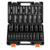 VEVOR Impact Socket Set, 1/2" 19 Piece Impact Sockets, Deep Socket, 6-Point Sockets, 1/2" Drive Set 3/8" to 1-1/2", Cr-V Rugged Construction, Easy to Identify, with a Sturdy Storage Case, for Vehicles