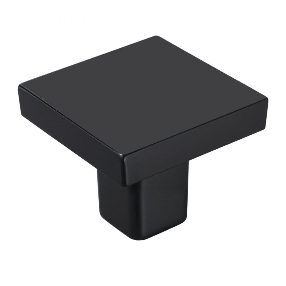 VEVOR Cabinet Knobs, 10 Pack, 1.18 Inch Black Zinc Alloy Drawer Pulls & Door Handles, Square Kitchen Solid Knobs Dresser Handles, Cupboard Hardware with Screws for Bathroom Closet Cabinets Drawers