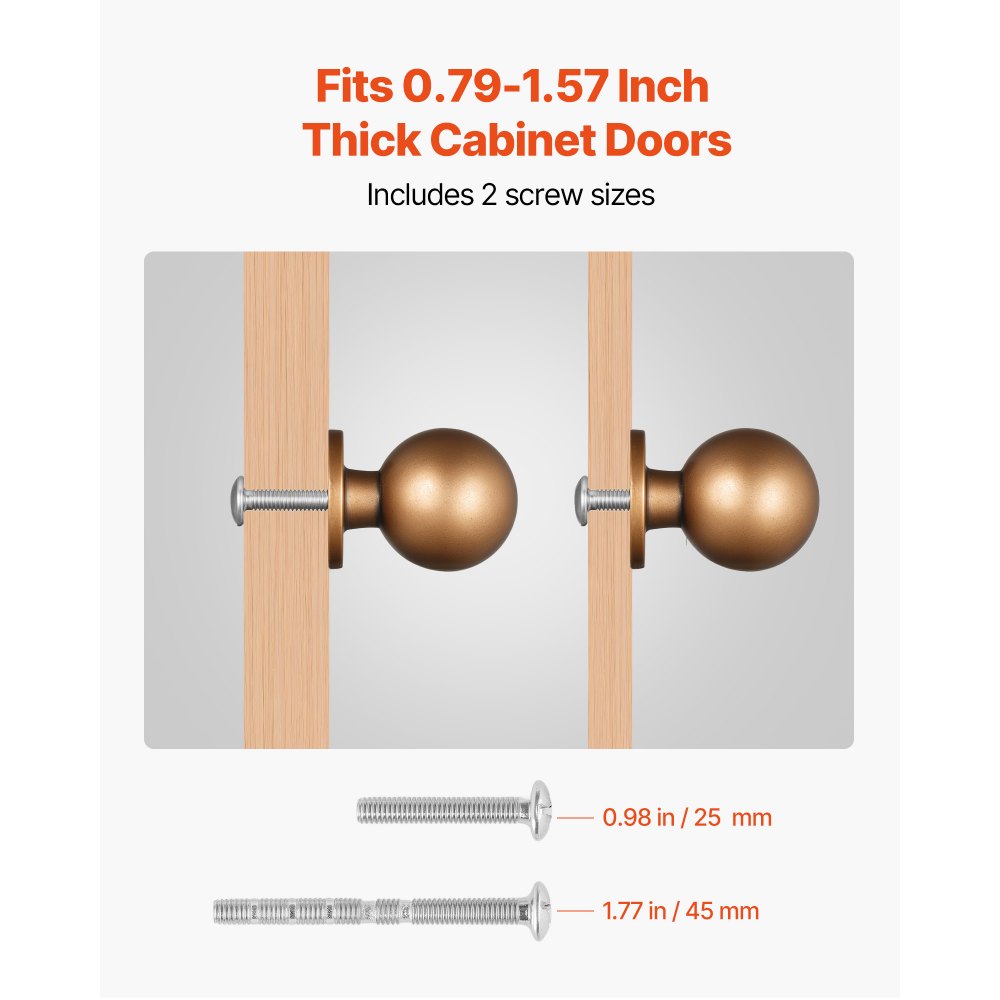 VEVOR Cabinet Knobs, 12 Pack, 0.98 Inch Zinc Alloy Drawer Pulls Door Handles, Round Kitchen Dresser Solid Knobs Cupboard Hardware with Screws for Bathroom Closet Cabinets Drawers, Antique Brass Color