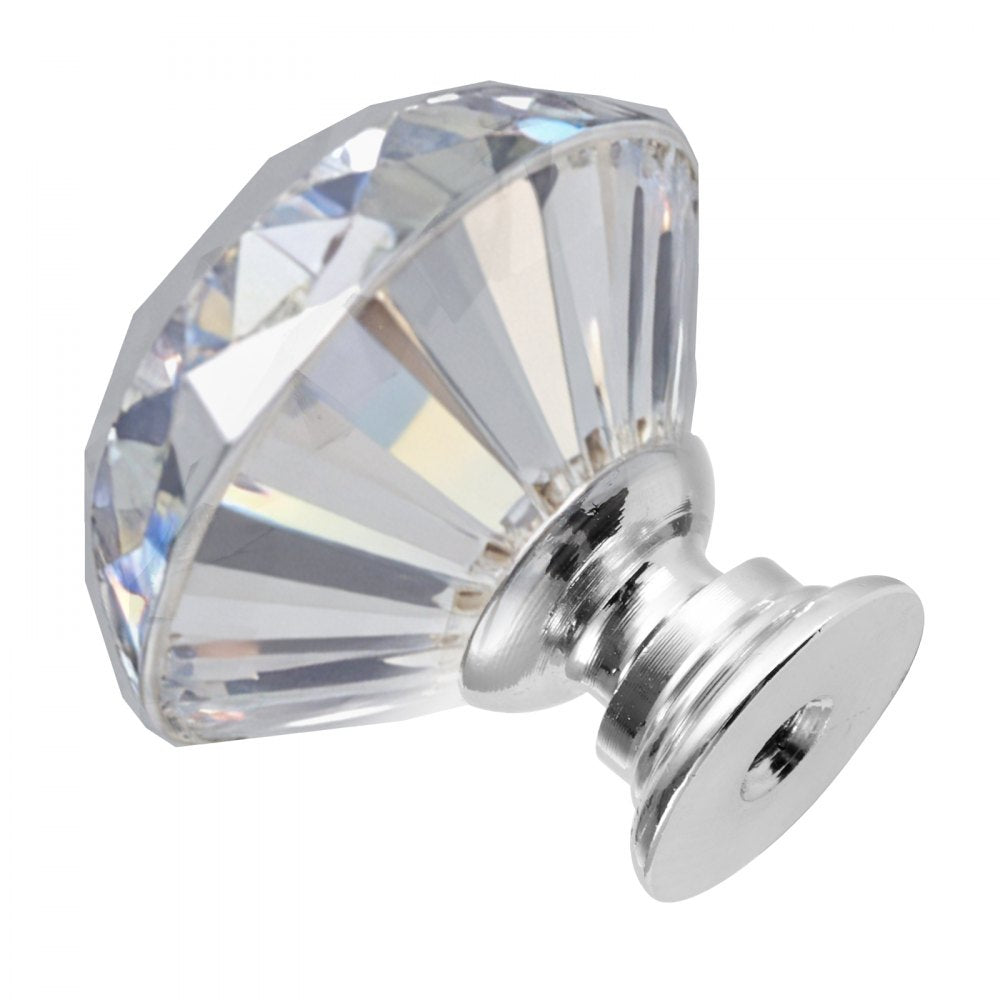 VEVOR Cabinet Knobs, 12 Pack, 1.22 Inch Acrylic & Zinc Alloy Drawer Pulls Door Handles, Diamond Kitchen Solid Knobs Dresser Handles, Cupboard Hardware with Screws for Bathroom Closet Cabinets Drawers