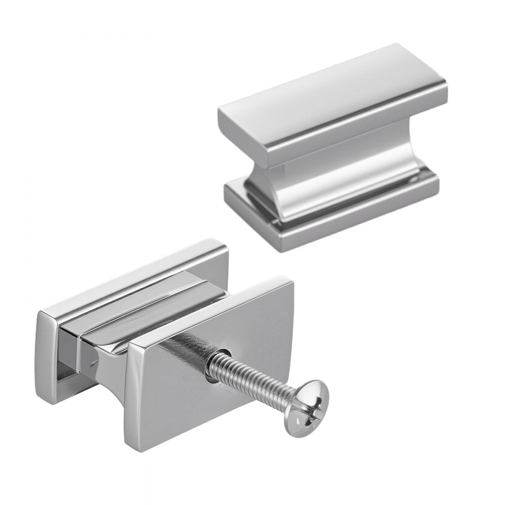VEVOR Cabinet Knobs, 10 Pack, 1.42 Inch Zinc Alloy Drawer Pulls Door Handles, Rectangular Kitchen Dresser Solid Knobs, Cupboard Hardware with Screws for Bathroom Closet Cabinets Drawers, Chrome Color