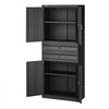 VEVOR Metal Storage Cabinet, 180 lbs Shelf Load Capacity, 70.87" Tall Garage Tool Storage Cabinet with 4 Locking Doors and Adjustable Shelves, 2 Drawers, for Garage, Home, Office, Utility Room, Black