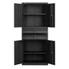 VEVOR Metal Storage Cabinet, 180 lbs Shelf Load Capacity, 70.87" Tall Garage Tool Storage Cabinet with 4 Locking Doors and Adjustable Shelves, 2 Drawers, for Garage, Home, Office, Utility Room, Black