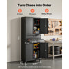 VEVOR Metal Storage Cabinet with Wheels, 180 lbs Shelf Load Capacity, 75" Tall Rolling Garage Tool Storage Cabinet with 4 Locking Doors and Adjustable Shelves, 2 Drawers, for Garage, Office, Home