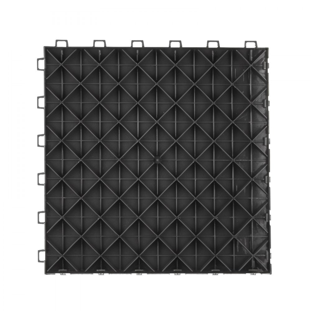VEVOR Garage Tiles Interlocking, 12 x 12 x 0.53 inch 50 Pack Garage Floor Covering Tiles, Non-Slip Double-Sided Texture Garage Flooring Tiles, for Garages, Basements, Repair Shops, Black