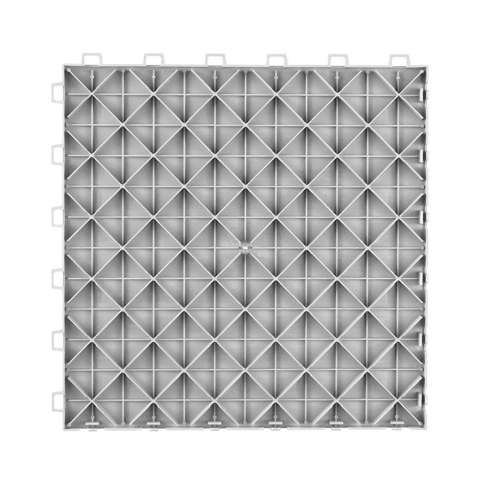 VEVOR Garage Tiles Interlocking, 12 x 12 x 0.53 inch 25 Pack Garage Floor Covering Tiles, Non-Slip Double-Sided Texture Garage Flooring Tiles, for Garages, Basements, Repair Shops, Silver