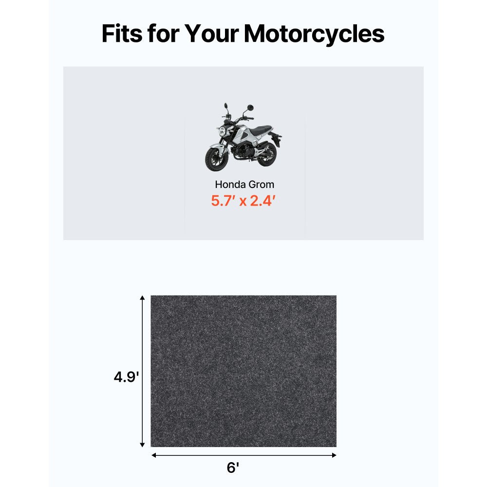 VEVOR Waterproof Garage Floor Mat for Under Car, 4.9'x6' Compact Size Heavy Duty Containment Mat with Strong Grip, Protects Garage Floor from Water, Mud and Oil, For Garages,Greenhouses,Entrance