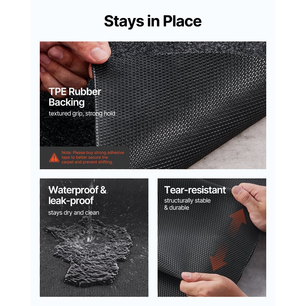 VEVOR Garage Floor Mat, 7.4'x17' Waterproof Protection from Water,Snow, Rain,Mud and Oil for Cars, Non-slip Heavy Duty Containment Mat with TPE Anti-Leak Backing & Easy to Clean & Cuttable