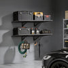 VEVOR 2-Tier Heavy Duty Wall Garage Shelving, 1.64 x 4 ft Steel Wall Mounted Shelving Unit, 19.68 x 48 Inch Per Shelf Floating Storage Metal Rack for Garage with 560 lbs Total Weight Capacity, Black
