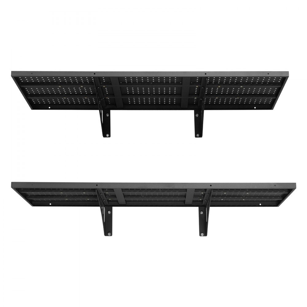VEVOR 2-Tier Heavy Duty Wall Garage Shelving, 1.64 x 4 ft Steel Wall Mounted Shelving Unit, 19.68 x 48 Inch Per Shelf Floating Storage Metal Rack for Garage with 560 lbs Total Weight Capacity, Black
