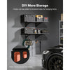 VEVOR 2-Tier Heavy Duty Wall Garage Shelving, 2 x 3 ft Steel Wall Mounted Shelving Unit, 12 x 72 Inch Per Shelf Floating Storage Metal Rack for Garage with 560 lbs Total Weight Capacity, Black
