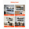 VEVOR 2-Tier Heavy Duty Wall Garage Shelving, 4 Pack 2 x 3 ft Steel Wall Mounted Shelving Unit, 24 x 72 Inch Per Shelf Floating Storage Metal Rack for Garage, 1600 lbs Total Weight Capacity, Black