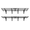 VEVOR 2-Tier Heavy Duty Wall Garage Shelving, 4 Pack 2 x 3 ft Steel Wall Mounted Shelving Unit, 24 x 72 Inch Per Shelf Floating Storage Metal Rack for Garage, 1600 lbs Total Weight Capacity, Black