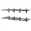 VEVOR 2-Tier Heavy Duty Wall Garage Shelving, 4 Pack 2 x 3 ft Steel Wall Mounted Shelving Unit, 24 x 72 Inch Per Shelf Floating Storage Metal Rack for Garage, 1600 lbs Total Weight Capacity, Black