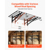 VEVOR 2-Tier Heavy Duty Wall Garage Shelving, 2 x 4 ft Steel Wall Mounted Shelving Unit with Hooks, 24 x 48 Inch Per Shelf Floating Storage Metal Rack for Garage, 520 lbs Total Weight Capacity, Black