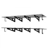 VEVOR 2-Tier Heavy Duty Wall Garage Shelving, 8 Pack 1 x 3 ft Steel Wall Mounted Shelving Unit with Hooks, 24 x 72 Inch Per Shelf Floating Storage Metal Rack, 1000 lbs Total Weight Capacity, Black