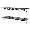 VEVOR 2-Tier Heavy Duty Wall Garage Shelving, 8 Pack 1 x 3 ft Steel Wall Mounted Shelving Unit with Hooks, 24 x 72 Inch Per Shelf Floating Storage Metal Rack, 1000 lbs Total Weight Capacity, Black