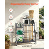 VEVOR Garden Tool Organizer with Wheels, Large Metal Garage Storage Rack, for Rakes/Shovels/Brooms, Yard Utility Tool Holder for Shed/Outdoor/Lawn Organization, Heavy-Duty Steel, with Hooks, Black