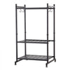 VEVOR Garden Tool Organizer, 35 Slots with Hooks, Metal Garage Storage Rack, for Rakes/Shovels/Brooms, Yard Utility Tool Holder for Shed/Outdoor/Lawn Organization, Heavy-Duty Steel, Freestanding,Black