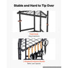 VEVOR Garden Tool Organizer for Corner, 17 Slots, Metal Garage Storage Rack, for Rakes/Shovels/Brooms, Yard Utility Tool Holder for Shed/Outdoor/Lawn Organization, Heavy-Duty Steel, with Hooks, Black