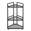 VEVOR Garden Tool Organizer for Corner, 17 Slots, Metal Garage Storage Rack, for Rakes/Shovels/Brooms, Yard Utility Tool Holder for Shed/Outdoor/Lawn Organization, Heavy-Duty Steel, with Hooks, Black