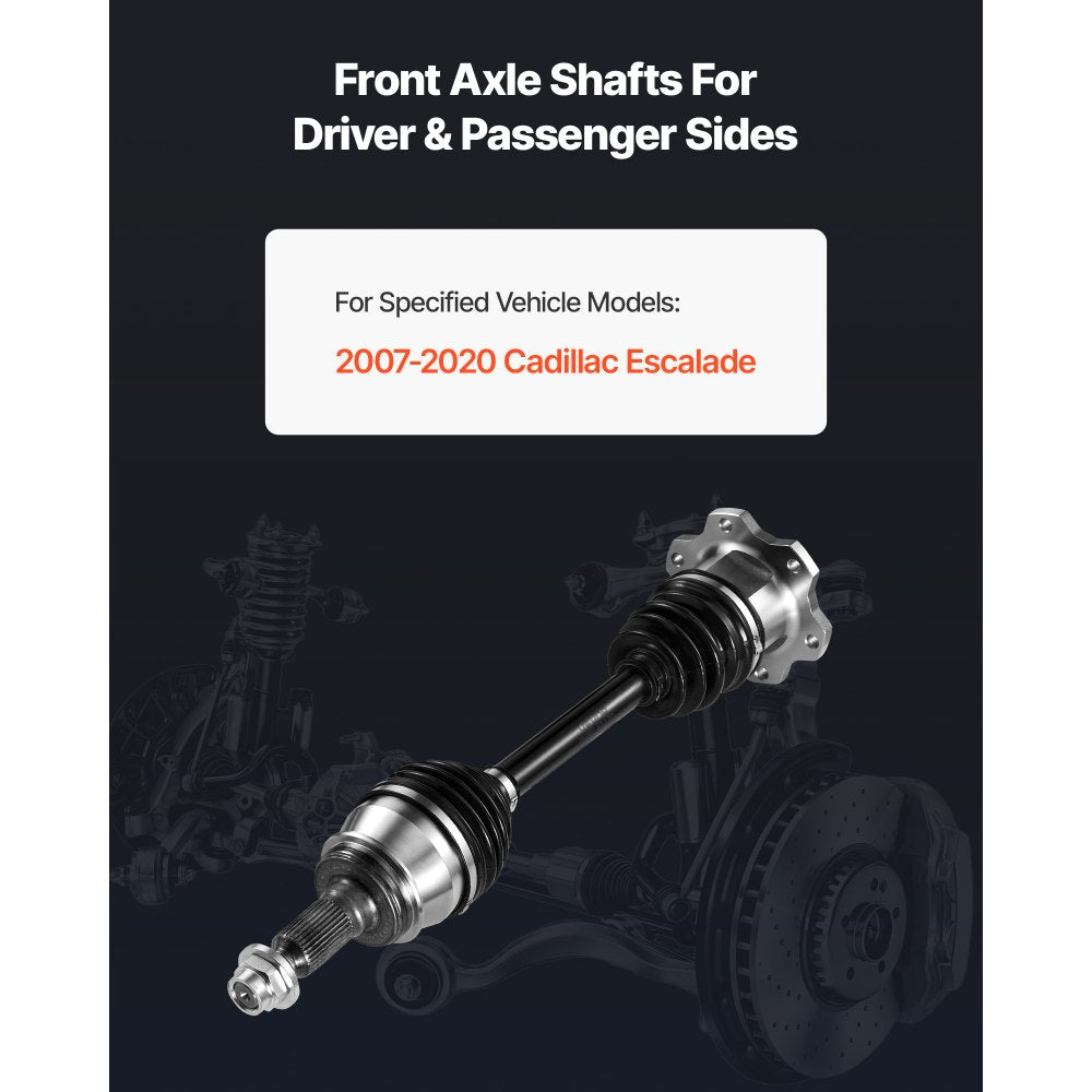 VEVOR CV Axle Shaft Assembly, Front Left or Right Side (Driver or Passenger Side), Automotive Replacement CV Joint Axle Shaft Compatible with 2007-2020 Cadillac Escalade, Alloy Steel & Carbon Steel