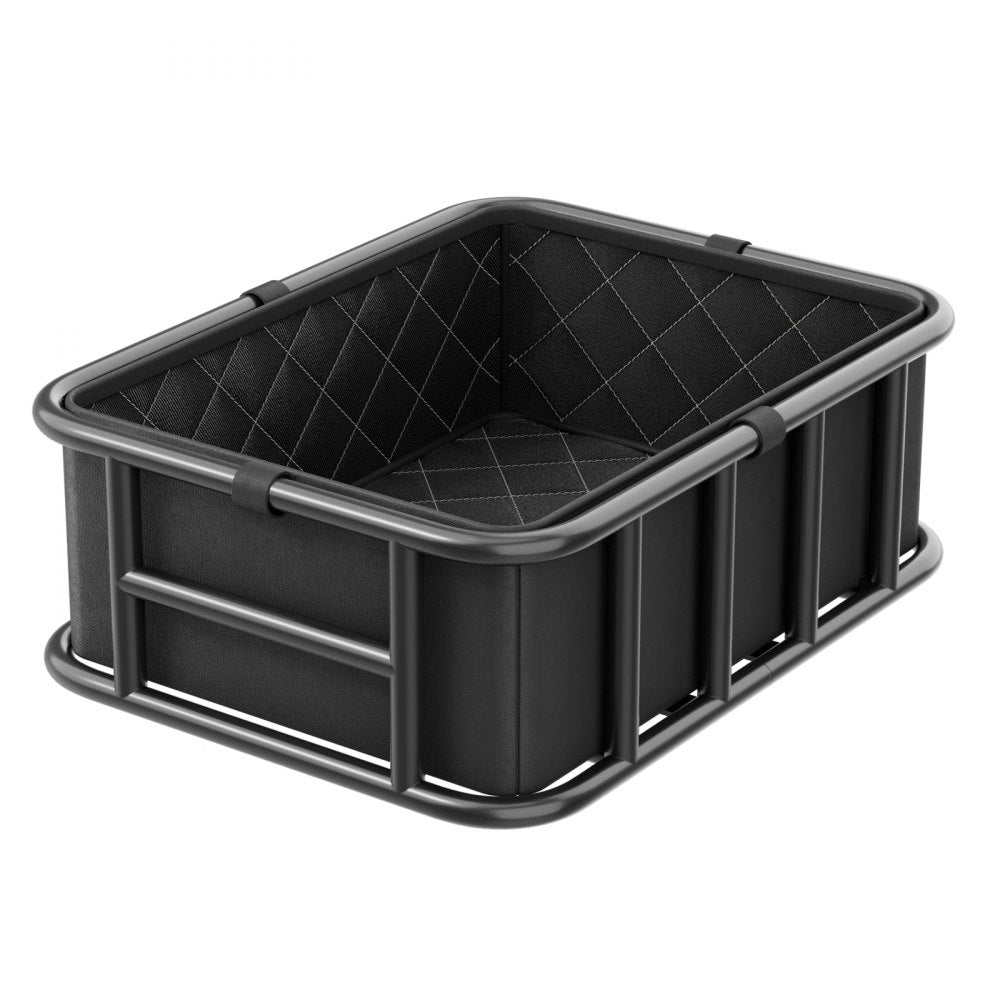 VEVOR Rear Bike Basket, Medium Bicycle Basket with Cargo Net, Liner & Waterproof Cover, Heavy Duty Bike Back Basket for Adult Women/Men Carrying Dogs, Pets, Fruit & Grocery, Mounting Tools Included