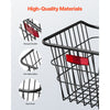 VEVOR Rear Bike Basket, Metal Wire Bicycle Basket with Reflective Tail Light & Waterproof Cover, Durable Bike Back Basket, Fits to Most Rear Bike Racks