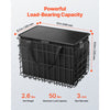 VEVOR Rear Bike Basket, Folding Wire Bicycle Basket with Cargo Net, Removable Liner Bag & Waterproof Cover, Quick Release Design Bike Basket for Adult Women/Men Carrying Dogs Pets Fruit & Grocery