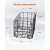 VEVOR Rear Bike Basket, Folding Wire Bicycle Basket with Cargo Net, Removable Liner Bag & Waterproof Cover, Quick Release Design Bike Basket for Adult Women/Men Carrying Dogs Pets Fruit & Grocery