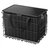 VEVOR Rear Bike Basket, Folding Wire Bicycle Basket with Cargo Net, Removable Liner Bag & Waterproof Cover, Quick Release Design Bike Basket for Adult Women/Men Carrying Dogs Pets Fruit & Grocery