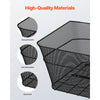 VEVOR Rear Bike Basket, Wire Mesh Bicycle Basket with Cargo Net & Waterproof Cover, Durable Metal Bike Back Basket, Fits Most Rear Bike Racks, Mounting Tools Included