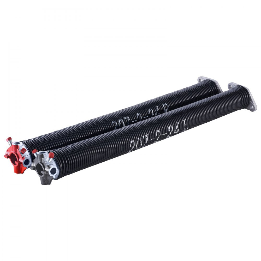 VEVOR Garage Door Torsion Springs, Pair of 0.207 x 2 x 24 in, 16000 Cycles, Electrophoresis Black Coated for Replacement, Garage Door Springs with Non-Slip Winding Bars, Gloves and Mounting Wrench