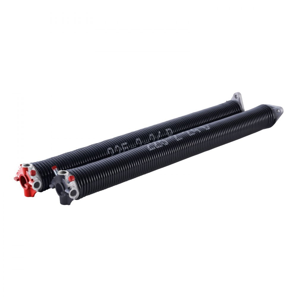 VEVOR Garage Door Torsion Springs, Pair of 0.225 x 2 x 24 in, 16000 Cycles, Electrophoresis Black Coated for Replacement, Garage Door Springs with Non-Slip Winding Bars, Gloves and Mounting Wrench