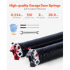 VEVOR Garage Door Torsion Springs, Pair of 0.234 x 2 x 28 in, 16000 Cycles, Electrophoresis Black Coated for Replacement, Garage Door Springs with Non-Slip Winding Bars, Gloves and Mounting Wrench