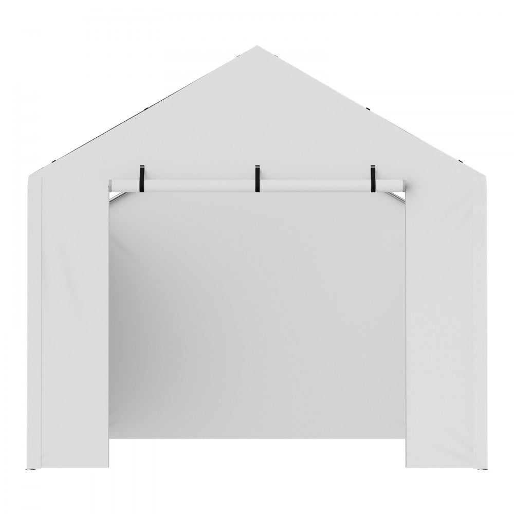 VEVOR Carport Replacement Canopy Cover Side Wall 10 x 20 ft, Garage Tent Shelter Tarp Heavy-Duty Waterproof & UV Protected, Easy Installation with Ball Bungees,White (Top and Frame Not Included)