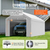 VEVOR Carport Replacement Canopy Cover Top + Side Wall 10 x 20 ft, Garage Tent Shelter Tarp Heavy-Duty Waterproof & UV Protected, Easy Installation with Ball Bungees,Grey (Frame Not Included)