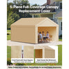 VEVOR Carport Replacement Canopy, 10 x 20 ft Potable Garage Tent Top Tarp with Sidewalls, UV-Resistant & Waterproof, Heavy Duty Car Shelter Tarp with Ball Buggees, Beige, Frame Not Included