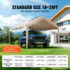 VEVOR Carport Replacement Canopy Cover 10 x 20 ft, Garage Top Tent Shelter Tarp Heavy-Duty Waterproof & UV Protected, Easy Installation with Ball Bungees,Beige (Only Top Cover, Frame Not Include)