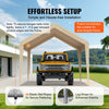 VEVOR Carport Replacement Canopy Cover 10 x 20 ft, Garage Top Tent Shelter Tarp Heavy-Duty Waterproof & UV Protected, Easy Installation with Ball Bungees,Beige (Only Top Cover, Frame Not Include)
