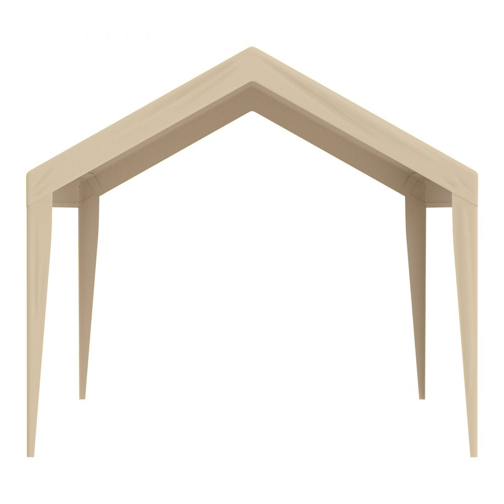 VEVOR Carport Replacement Canopy Cover 10 x 20 ft, Garage Top Tent Shelter Tarp Heavy-Duty Waterproof & UV Protected, Easy Installation with Ball Bungees,Beige (Only Top Cover, Frame Not Include)