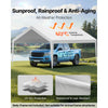 VEVOR Carport Replacement Canopy, 12 x 20 ft Potable Garage Tent Top Tarp, UV-Resistant & Waterproof Car Shelter Tarp, Heavy Duty Car Port Cover with Ball Buggees, White, Frame Not Included
