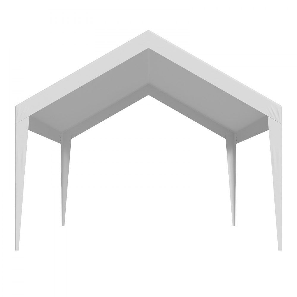 VEVOR Carport Replacement Canopy, 12 x 20 ft Potable Garage Tent Top Tarp, UV-Resistant & Waterproof Car Shelter Tarp, Heavy Duty Car Port Cover with Ball Buggees, White, Frame Not Included