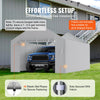 VEVOR Carport Replacement Canopy Cover Side Wall 12 x 20 ft, Garage Tent Shelter Tarp Heavy-Duty Waterproof & UV Protected, Easy Installation with Ball Bungees,Grey (Top and Frame Not Included)