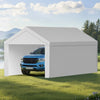 VEVOR Carport Replacement Canopy, 12 x 20 ft Potable Garage Tent Top Tarp with Sidewalls, UV-Resistant & Waterproof, Heavy Duty Car Shelter Tarp with Ball Buggees, Grey, Frame Not Included